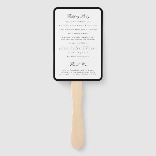 Simple Bow Classic Wedding Program ハンドファン (裏面)