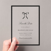 Simple Bow Classic Wedding Save the Date アクリル招待状 (インサイチュ (ポータブル))