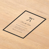 Simple Bow Classic Wedding Save the Date アクリル招待状 (レイダウン)