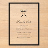 Simple Bow Classic Wedding Save the Date アクリル招待状 (正面)