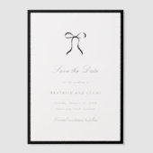 Simple Bow Classic Wedding Save the Date ベラム紙招待状 (正面)