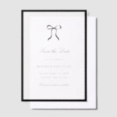 Simple Bow Classic Wedding Save the Date ベラム紙招待状 (オフセット)