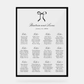 Simple Bow Classic Wedding Seating Chart アクリルサイン (正面)