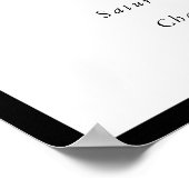 Simple Bow Classic Wedding Welcome Sign ポスター (角)