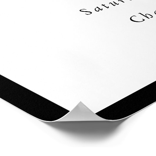 Simple Bow Classic Wedding Welcome Sign ポスター (角)