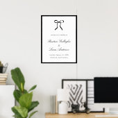 Simple Bow Classic Wedding Welcome Sign ポスター (ホームオフィス)