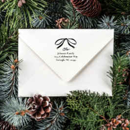 Simple Bow Family Name Return Address セルフインキングスタンプ