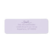 Simple Bow Lavender Purple Return Address Label ラベル (正面)