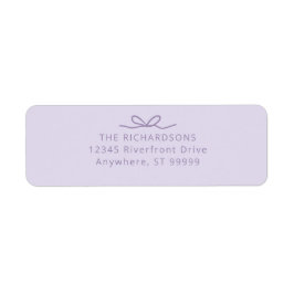 Simple Bow Lavender Purple Return Address Label ラベル