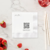 Simple Branded Business Logo QR Code Promotional 縁ありカクテルナプキン (インサイチュ)