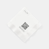 Simple Branded Business Logo QR Code Promotional 縁ありカクテルナプキン (角)