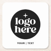 Simple Branded Custom Text & Logo スクエアペーパーコースター (正面)