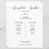 Simple  bridal party Wedding Timeline list (正面/裏面)