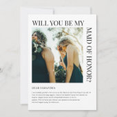 Simple Bridesmaid Proposal Photo Card  招待状 (正面)