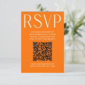 Simple Bright Orange Wedding RSVP Online QR Code (スタンド正面)
