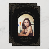 Simple Brown and Black Pagan Funeral  招待状 (正面/裏面)