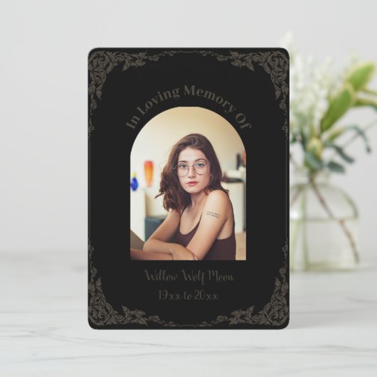 Simple Brown and Black Pagan Funeral  招待状 (スタンド正面)