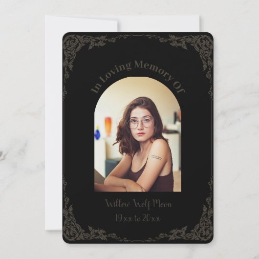 Simple Brown and Black Pagan Funeral  招待状 (正面)