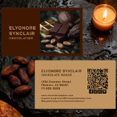 Simple Brown Chocolate Maker Photo Social QR Code  名刺