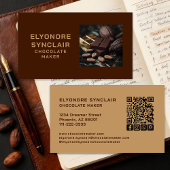 Simple Brown Chocolate Maker Photo Social QR Code  名刺
