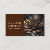 Simple Brown Chocolate Maker Photo Social QR Code  名刺 (正面)