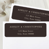 Simple Brown Elegant Wedding Return Address ラベル