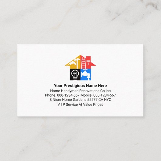 Simple Brown Handyman Striped Layer 名刺 (裏面)