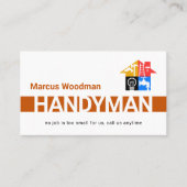 Simple Brown Handyman Striped Layer 名刺 (正面)