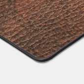 Simple Brown Leather Pattern Monogram Name  デスクマット (コーナー)