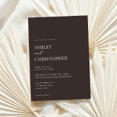 Simple Brown Modern Elegant Wedding 招待状