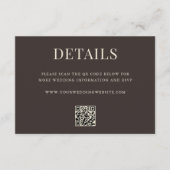 Simple Brown Modern QR Code Wedding Details エンクロージャーカード (正面)