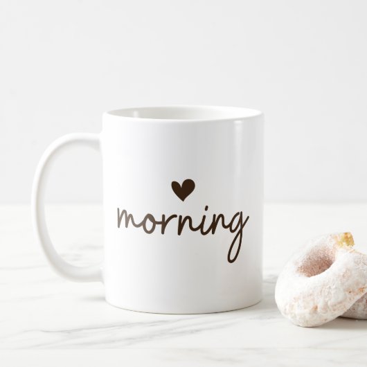 Simple Brown "Morning" コーヒーマグカップ (ドーナツ)