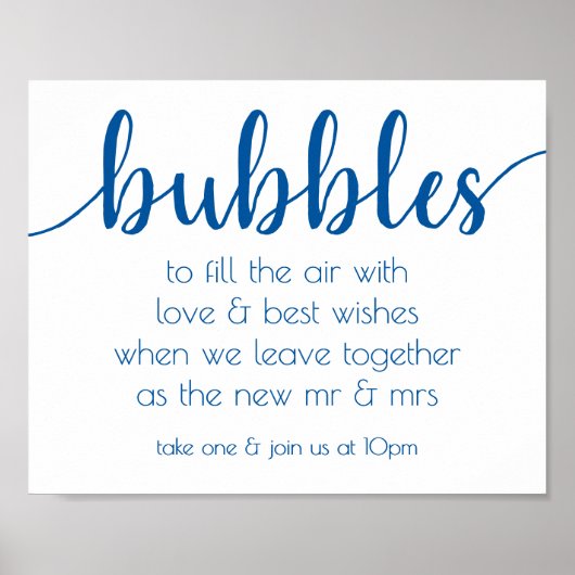 Simple Bubbles | French Blue Party Event Station ポスター (正面)