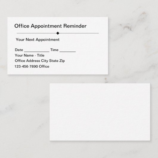 Simple Budget And Bulk Office Appointment Cards 予約カード (正面/裏面)