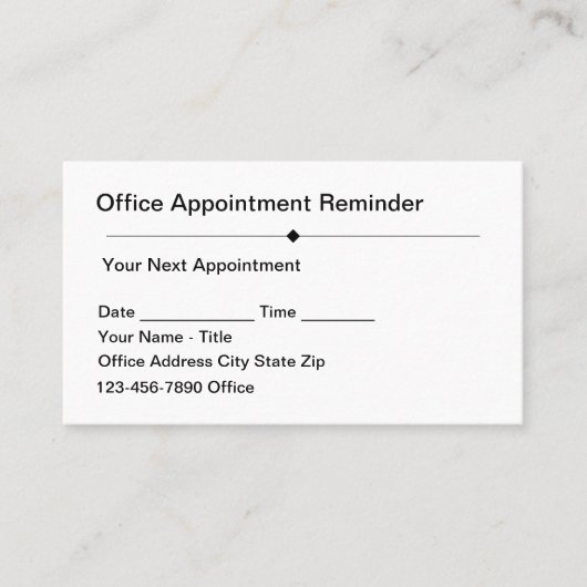 Simple Budget And Bulk Office Appointment Cards 予約カード (正面)