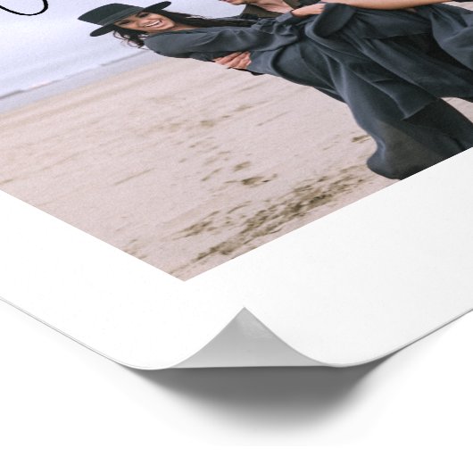 Simple Budget Wedding Reception Photo Welcome Sign ポスター (角)