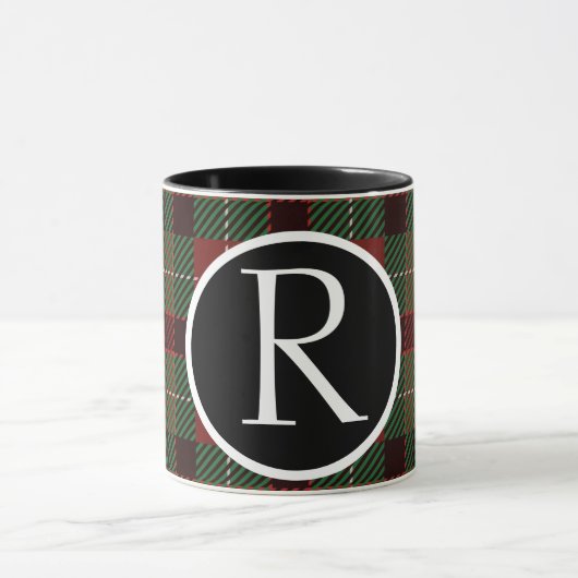 SImple buffalo plaid monogram Mug マグカップ (中央)