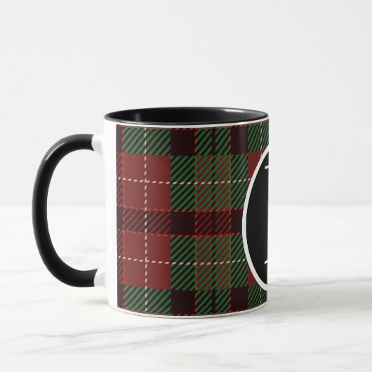 SImple buffalo plaid monogram Mug マグカップ (左)