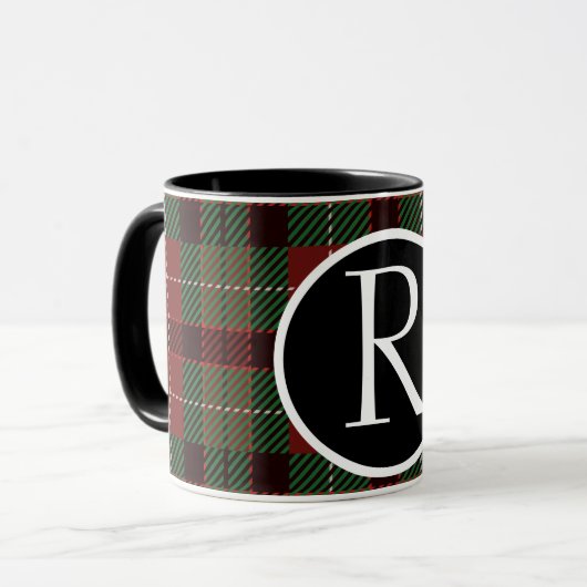 SImple buffalo plaid monogram Mug マグカップ (正面左)