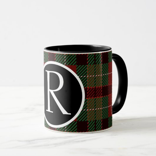 SImple buffalo plaid monogram Mug マグカップ (正面右)