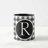 SImple buffalo plaid monogram Mug マグカップ (中央)