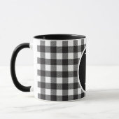 SImple buffalo plaid monogram Mug マグカップ (左)