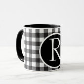 SImple buffalo plaid monogram Mug マグカップ (正面左)