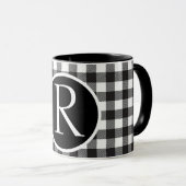 SImple buffalo plaid monogram Mug マグカップ (正面右)