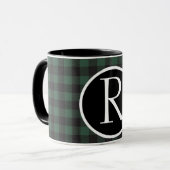 SImple buffalo plaid monogram Mug マグカップ (正面左)