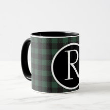 SImple buffalo plaid monogram Mug