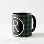 SImple buffalo plaid monogram Mug マグカップ (正面右)