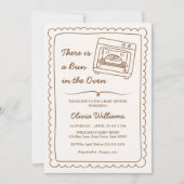 Simple Bun in the Oven Baby Shower Invitation 招待状 (正面)