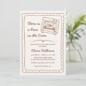 Simple Bun in the Oven Baby Shower Invitation 招待状 (スタンド正面)