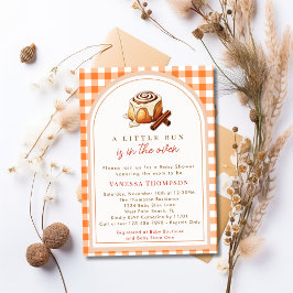Simple Bun In The Oven Cinnamon Roll Baby Shower 招待状